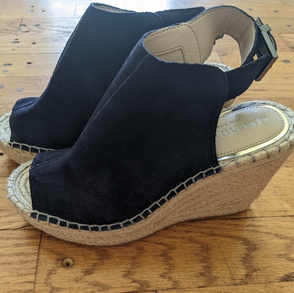 Kenneth Cole Navy Suede Platform Espadrilles - Picture 7 of 7